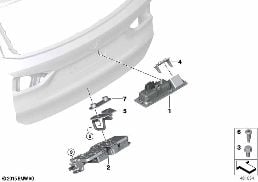Kofferdeksel/slotsysteem diagram for BMW X1 F48 LCI 20i
