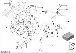 Výfukové turbodmychadlo s mazáním diagram for BMW 3 Series E91 320d