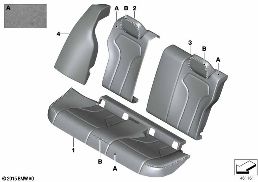 Individual Bezug Sitz hinten diagram for BMW 3 Series F80 M3 M3