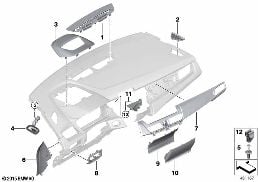 MOUNTING PARTS, I-PANEL, TOP diagram for BMW 2 Series F45 Active Tourer LCI 216d