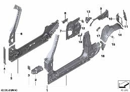 BODY-SIDE FRAME-PARTS diagram for BMW MINI Cabrio F57 LCI JCW