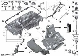 Coppa dell'olio/indica.d.livello del.oli diagram for BMW X5 F15 M50dX
