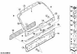 TRUNK LID TRIM PANEL diagram for BMW X5 E53 4.4i