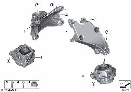 ENGINE SUSPENSION diagram for BMW 4 Series F36 Gran Coupé LCI 440i