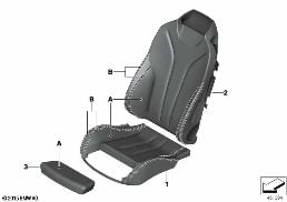Individual bekleding sportstoel voor diagram for BMW 4 Series F33 430i