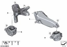 引擎懸掛裝置 diagram for BMW 3 Series F30 LCI 340iX