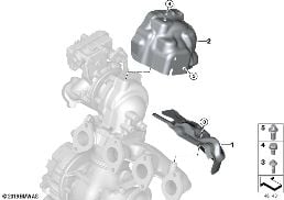 Turbocompressore isolamento termico diagram for BMW 5 Series G31 Touring 525d