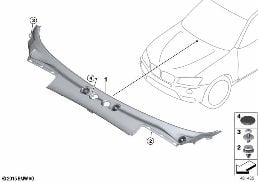 TRIM, WINDSHIELD COWL, OUTER diagram for BMW X4 F26 28iX