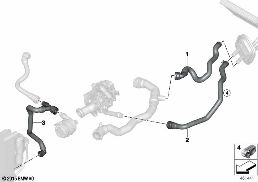 COOLING WATER HOSES diagram for BMW 3 Series F30 LCI 340i