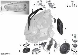 SINGLE PARTS, HEADLIGHT LED diagram for BMW 1 Series F20 LCI 118d