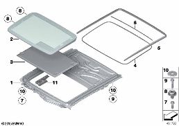 LIFT-UP-AND-SLIDE-BACK SUNROOF diagram for BMW 7 Series F01 LCI 740i