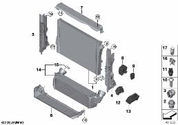 냉각수 쿨러 고정용 부품 diagram for BMW X5 F15 25d