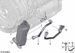 TRANSMISSION OIL COOLER/OIL COOLER LINE diagram for BMW 4 Series G22 Coupé 430dX