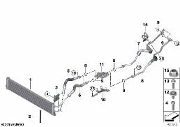 Getriebeölkühler/Ölkühlerleitung diagram for BMW 5 Series G30 M550iX