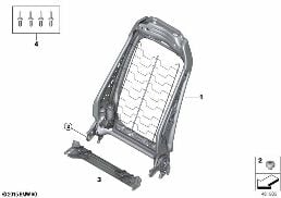 SEAT, FRONT, BACKREST FRAME diagram for BMW 1 Series F40 120dX