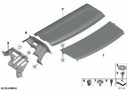 REAR WINDOW SHELF diagram for BMW 5 Series F07 GT LCI 530dX