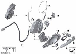 LOCKING SYSTEM, DOOR, FRONT diagram for BMW X4 F26 28iX