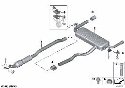 EXHAUST SYSTEM, REAR diagram for BMW 2 Series F44 Gran Coupé 228iX