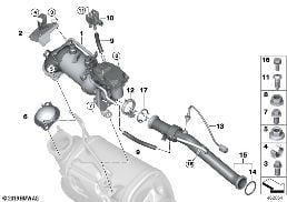 Reducción gas de escape refrigeración diagram for BMW 7 Series G12 LCI 730LdX
