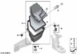 INTAKE MUFFLER/FILTER CARTRIDGE/HFM diagram for BMW X7 G07 40iX