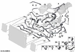 Шланги системы охлаждения diagram for BMW 3 Series F31 LCI 340i