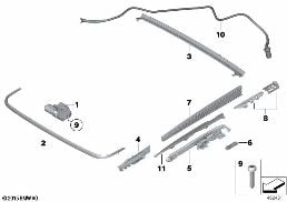 SINGLE PARTS FOR SLIDING LIFTING ROOF diagram for BMW 7 Series F01 LCI 740i