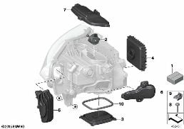 HEADLIGHT, SEPARATE PARTS, LASER LIGHT diagram for BMW i8 I12 i8