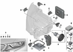 SINGLE PARTS, HEADLIGHT LED diagram for BMW i8 I12 i8