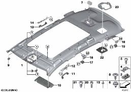 Strop karoserie diagram for BMW 2 Series F46 Gran Tourer LCI 216d