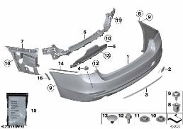 TRIM COVER, REAR diagram for BMW 3 Series F30 335i