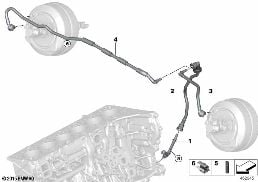 Вакуумный трубопр.усилителя тормозов diagram for BMW 3 Series F31 LCI 340i