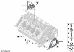 Zylinder-Kurbelgehäuse/Anbauteile diagram for BMW 5 Series G30 M550iX