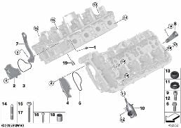 Zylinderkopf-Anbauteile diagram for BMW 5 Series G30 M550iX