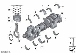 Kurbeltrieb-Pleuelstange/Kolben diagram for BMW 5 Series G30 M550iX