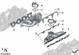 Abgaskrümmer diagram for BMW 5 Series G30 M550iX
