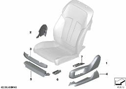 Individual stoelkappen voor diagram for BMW 7 Series G11 LCI 740dX