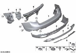 M Döşeme, arka diagram for BMW X6 F16 28iX
