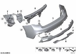 M döşeme-arka diagram for BMW X6 F16 28iX