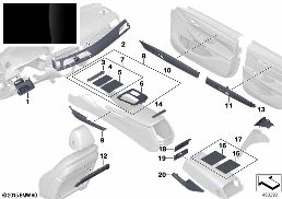 INDIVIDUAL WOOD, PIANOLACK SCHWARZ diagram for BMW 7 Series G12 730Ld