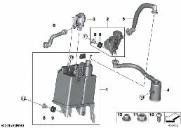 活性碳過濾器/燃油通氣 diagram for BMW X5 F15 40eX
