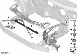 Ön panel diagram for BMW MINI Clubman F54 One