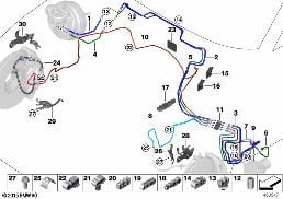 BRAKE PIPE, FRONT diagram for BMW 7 Series G11 740dX