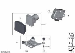 HYDRO UNIT DSC/CONTROL UNIT/FASTENING diagram for BMW 7 Series G11 740dX