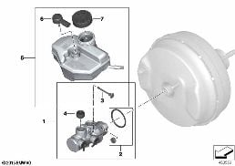 BRAKE MASTER CYLINDER/EXPANSION TANK diagram for BMW 7 Series G11 740dX