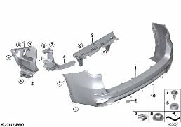 M แผ่นปิด, ด้านหลัง diagram for BMW X5 F15 35iX