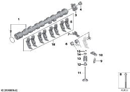 Sterowanie zaworów-wałek rozrządu, wlot diagram for BMW 7 Series E65 745i