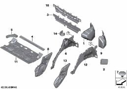 SOUND INSULATING REAR diagram for BMW X5 M F85 X5 M