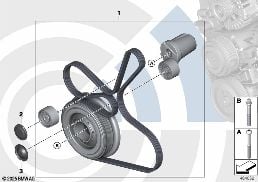 REP. KIT, DRIVEBELT ASSEMBLY,VALUE LINE diagram for BMW X6 E71 30dX