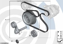 REP. KIT, DRIVEBELT ASSEMBLY,VALUE LINE diagram for BMW X6 E71 30dX