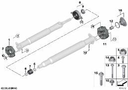 HARDY COUPLINGS/CENTER BEARING/INNER NUT diagram for BMW X3 G01 30iX